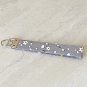 Gray Floral Garden Fabric Key fob wristlet Handmade