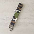 Green Camouflage Camo Fabric Key fob wristlet Handmade