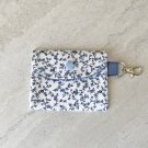 Blue Floral Fabric Card Wallet Handmade