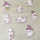 Cute Halloween Character Ghosts Kitchen Decor Holographic Magnets 8 Piece Set