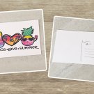 Peace Love Summer Pineapple Fruit Stationery Postcards 5 Piece Set