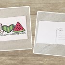 Peace Love Watermelon Stationery Postcards 5 Piece Set