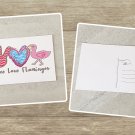 Peace Love Flamingos Stationery Postcards 5 Piece Set