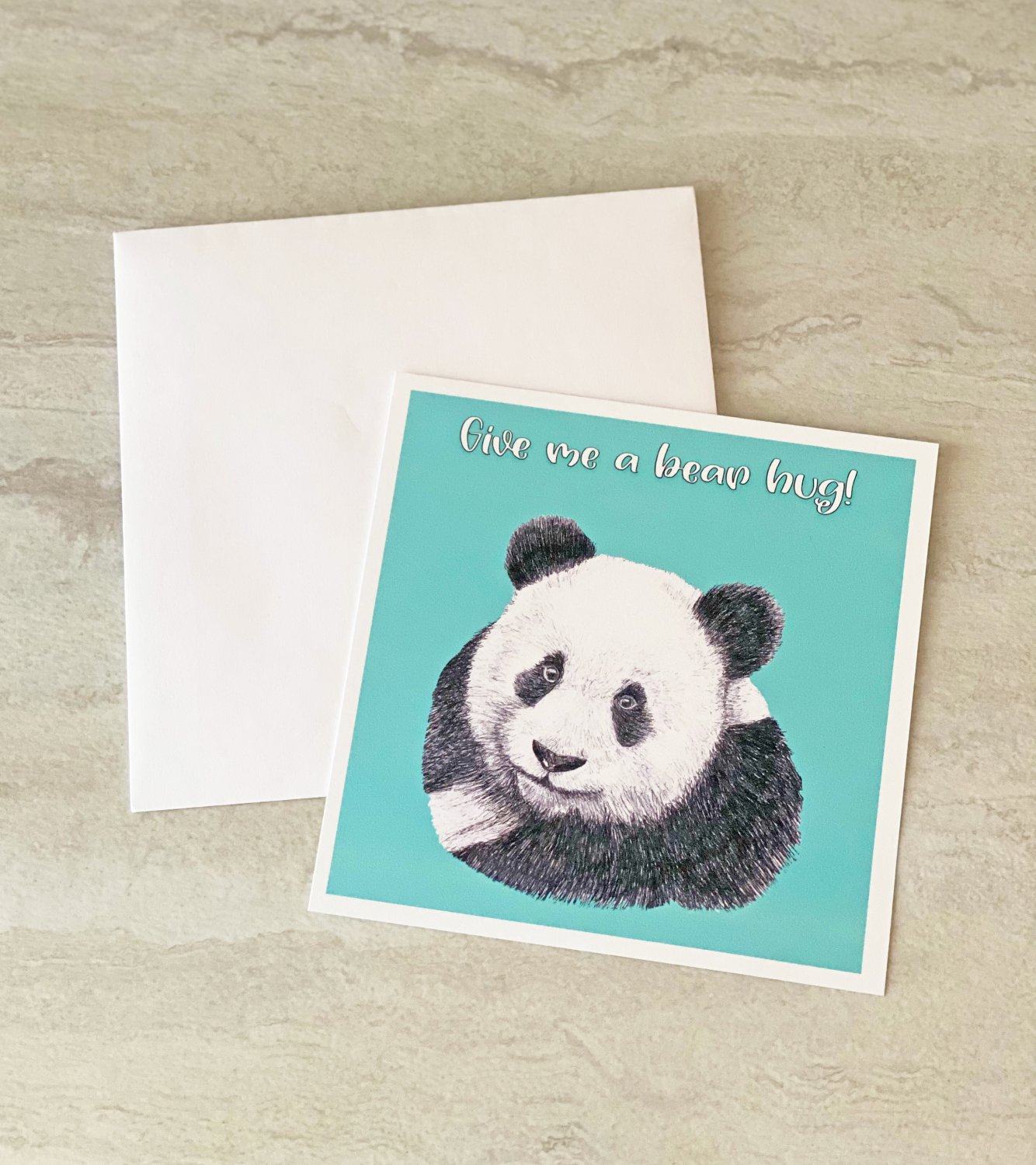 Panda Give Me A Bear Hug Stationery notecards with envelopes 5 Piece Set