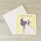 Pugs and Kisses Puppy Dog Stationery notecards with envelopes 5 Piece Set