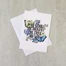 Be Kind Be Brave Be True Be You Motivational Quote Notecard with envelopes Set of 6