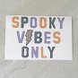 Spooky Vibes Only Leopard Pattern Halloween Stationery Postcards 5 Piece Set