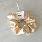 Champagne Pink Peach Satin Scrunchies Ponytail Holders 3 Piece Set Handmade