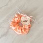 Champagne Pink Peach Satin Scrunchies Ponytail Holders 3 Piece Set Handmade