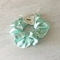 Mint Green Pink Peach Satin Scrunchies Ponytail Holders 3 Piece Set Handmade