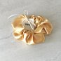 Gold White Silver Satin Scrunchies Ponytail Holders 3 Piece Set Handmade