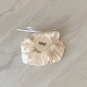 Gold White Silver Satin Scrunchies Ponytail Holders 3 Piece Set Handmade
