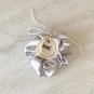 Gold White Silver Satin Scrunchies Ponytail Holders 3 Piece Set Handmade