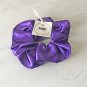 Purple Blue Red Satin Scrunchies Ponytail Holders 3 Piece Set Handmade