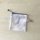 Blue Tie Dye Mini Fabric Zipper Pouch Handmade