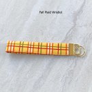 Fall Plaid Colors Fabric Key fob wristlet Handmade