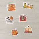 Fall Thanksgiving Waterproof Die Cut Stickers 6 Piece Set
