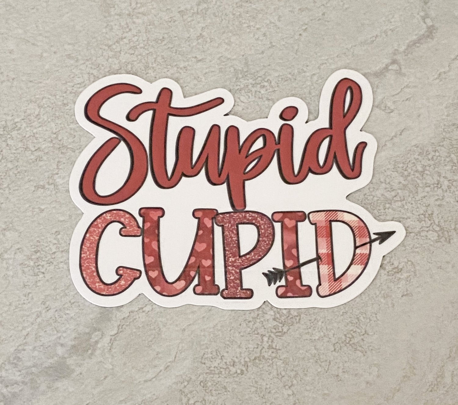 Stupid Cupid Anti Valentine Waterproof Die Cut Sticker