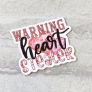 Warning Heart Stealer Waterproof Die Cut Sticker