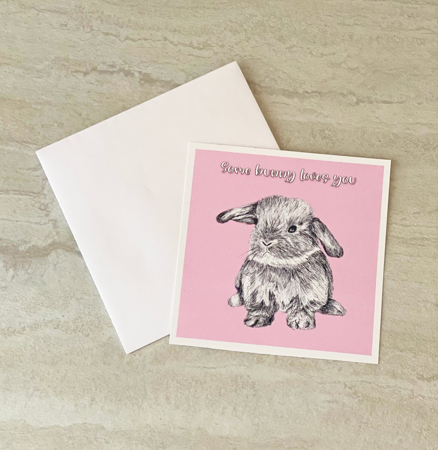 Some Bunny Loves You Friendship Greeting Notecard with envelope