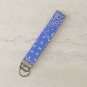 Blue Bandana Cotton Fabric Key fob wristlet handmade