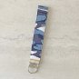 Blue Camouflage Camo Cotton Fabric Key fob wristlet handmade