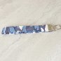 Blue Camouflage Camo Cotton Fabric Key fob wristlet handmade