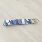 Blue Camouflage Camo Cotton Fabric Key fob wristlet handmade