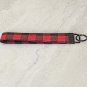 Red Black Buffalo Plaid Cotton Fabric Key fob wristlet handmade