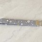 Gray Floral Garden Cotton Fabric Key fob wristlet handmade