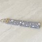 Gray Floral Garden Cotton Fabric Key fob wristlet handmade