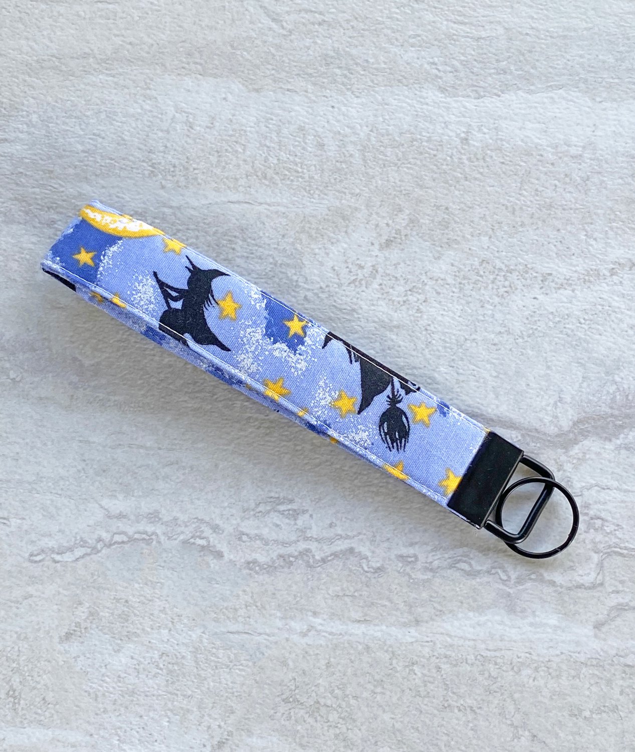 Flying Witches Cotton Fabric Key fob wristlet handmade