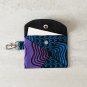 African Pattern Fabric Blue Purple Black Snap Card Wallet handmade