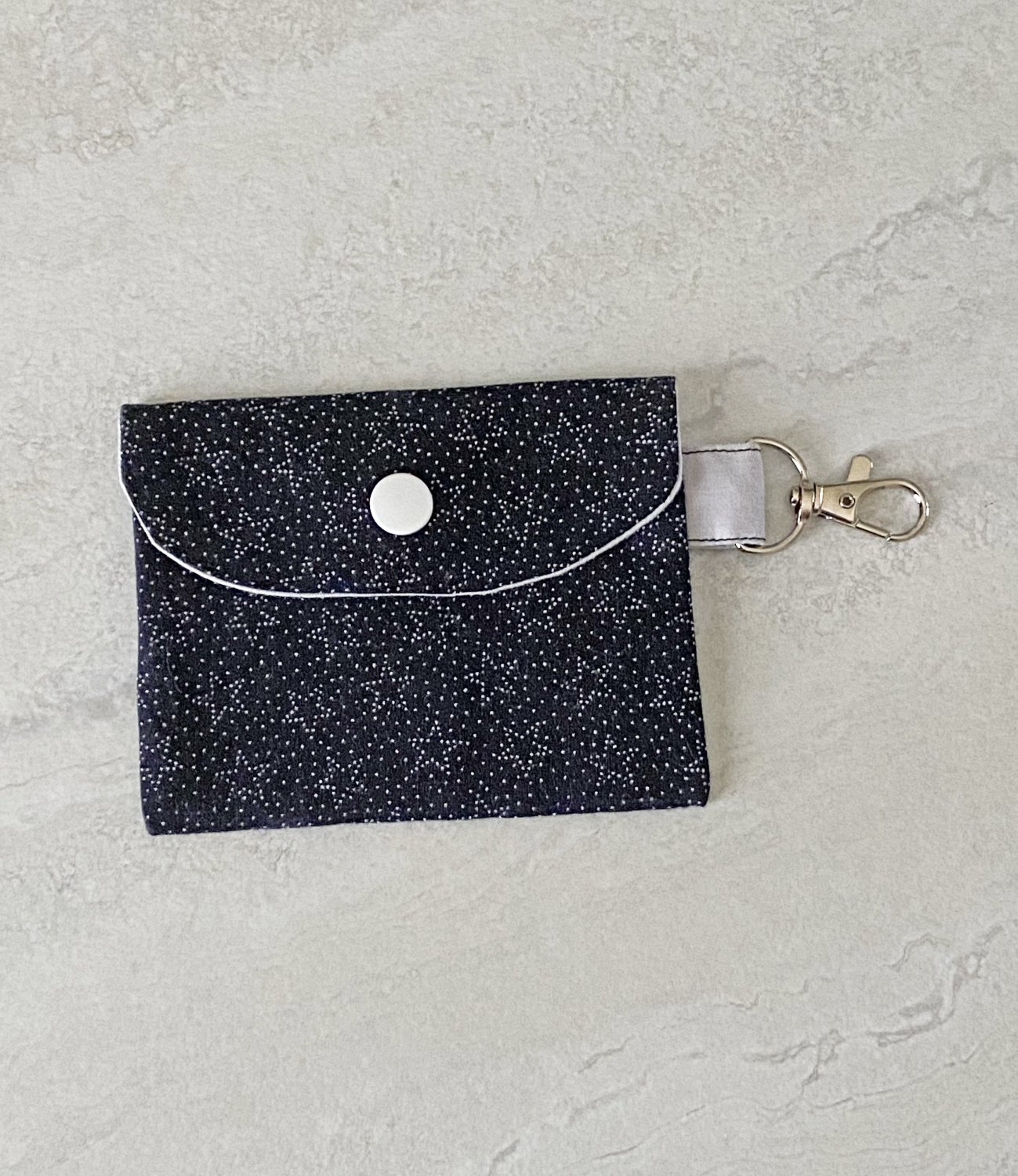 Stars Pattern Fabric Snap Card Wallet handmade