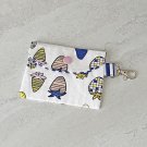 Strawberry Pattern Fabric Snap Card Wallet handmade