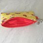 Daisy Flowers and Ladybugs Fabric Zipper Coin Purse handmade