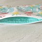 Flamingo and Pineapples Fabric Makeup Zipper Pouch with Key Ring handmade