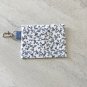 Blue Floral Fabric Snap Card Wallet handmade
