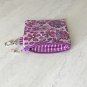 Purple Floral Wildflowers Mini Fabric Zipper Pouch handmade