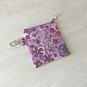 Purple Floral Wildflowers Mini Fabric Zipper Pouch handmade