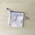 Blue Tie Dye Mini Fabric Zipper Pouch handmade