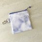 Blue Tie Dye Mini Fabric Zipper Pouch handmade