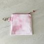 Pink Tie Dye Mini Fabric Zipper Pouch handmade