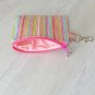 Pink Retro Stripes Mini Fabric Zipper Pouch handmade
