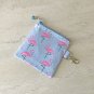 Pink Flamingo Mini Fabric Zipper Pouch handmade
