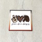 Peace Love Horses Fridge Magnet Handmade