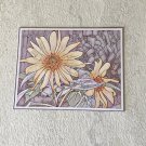Yellow Wildflower Faux Stained Glass Holographic Fridge Magnet Handmade