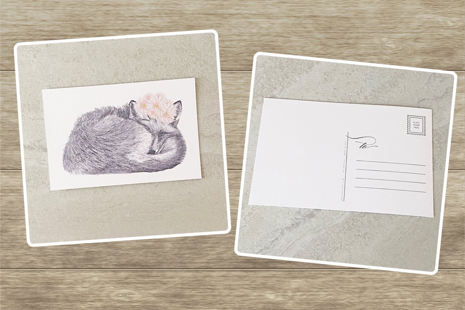 Fox with Floral Crown Stationery Postcards 6 Piece Set