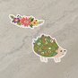 Easter Spring Floral and Animals Waterproof Die Cut Stickers 12 Piece Set