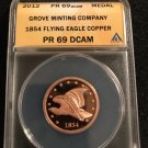 Grove Minting 1854 ( large cent size) Pattern Commemorative Flying Eagle Proof MS 69 Grove Minting 1854 ( large cent size) Pattern Commemorative Flying Eagle Proof MS 69
